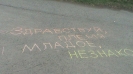 Участники акции «Классика на каждом шагу» написали мелками на асфальте известные поэтические строки А. С. Пушкина